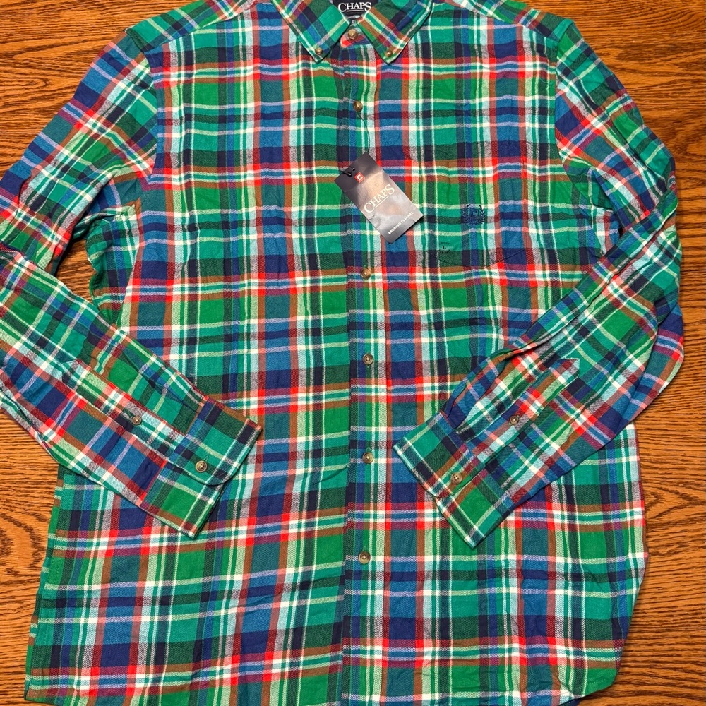 Chaps Men's Multicolor Plaid Button Down Shirt